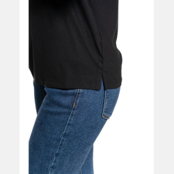 Bluzka damska z wiskozy z rękawem 3/4 gładka CZARNA MORAJ